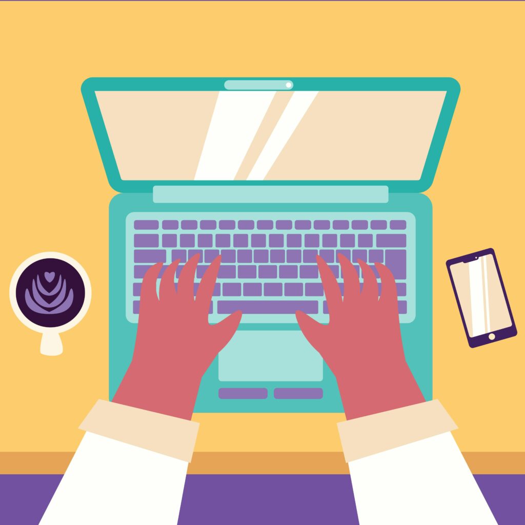 illustration de services numériques sur ordinateur portable